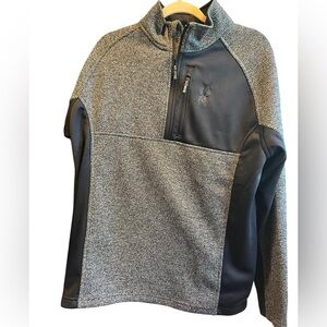 Spyder Men's Quarter Zip Velvet Pullover, Gray, Size large